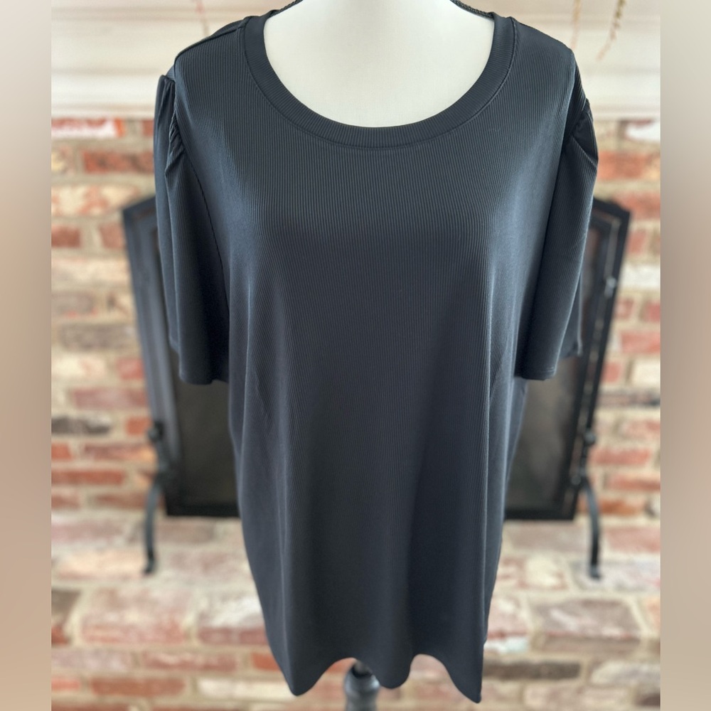 Jaclyn Smith Short Sleeve Ribbed Top NEW Size 2X